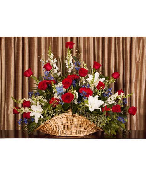 Patriotic Salute Tribute Fireside Basket