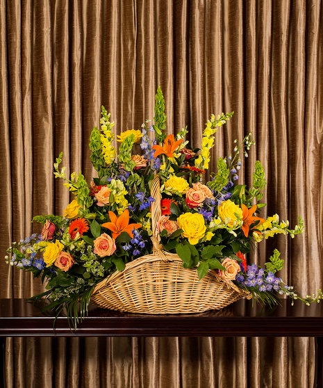 Glowing Tribute Fireside Basket