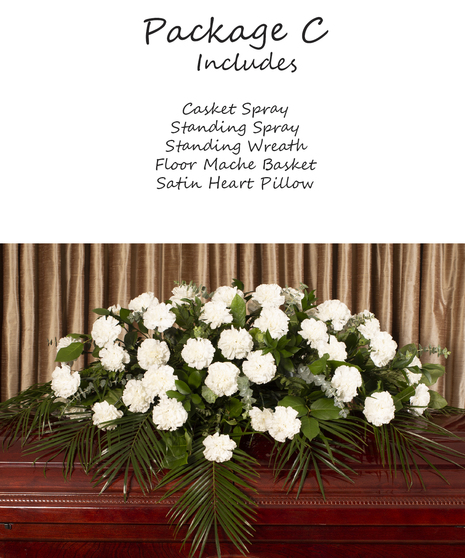 White Carnations Tribute Package C