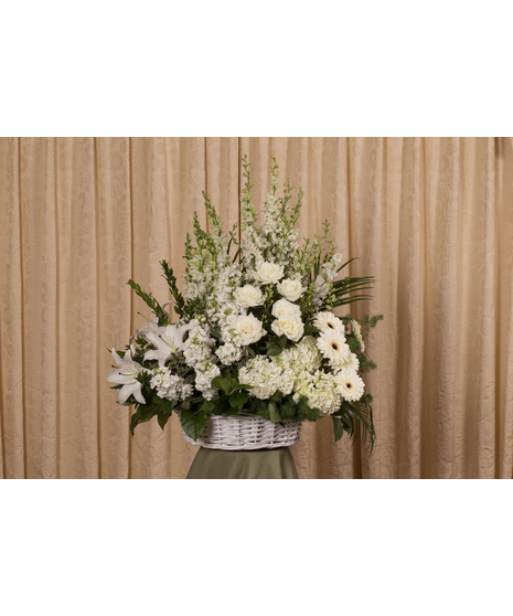 White Elegance Tribute Fireside Basket