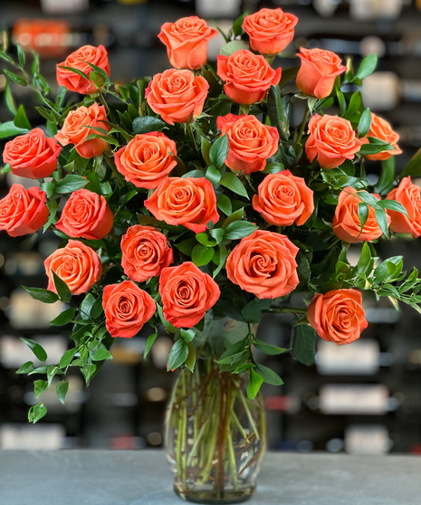 24 Orange roses two dozen columbus ohio florists newark Griffins