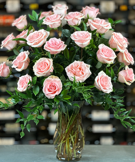 24 Soft Pink Roses Two Dozen