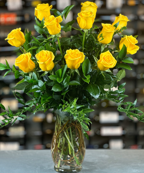 12 Yellow Roses One Dozen